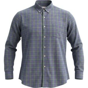 Southern Classics Mens Plaid Button Down Shirt Blue Green Purple Long Sleeve M